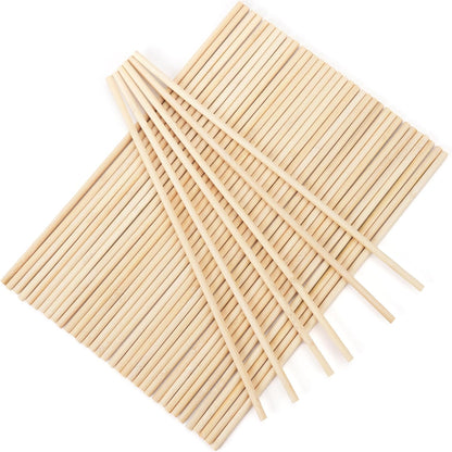 50-Piece Wooden Dowel Rod Set – 1/4 × 12 Inches